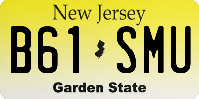 NJ license plate B61SMU