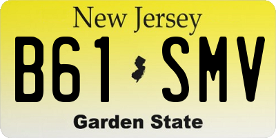 NJ license plate B61SMV