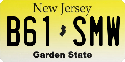 NJ license plate B61SMW