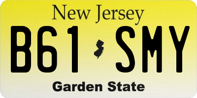 NJ license plate B61SMY