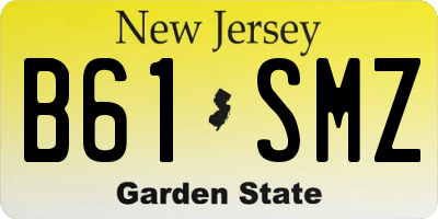 NJ license plate B61SMZ