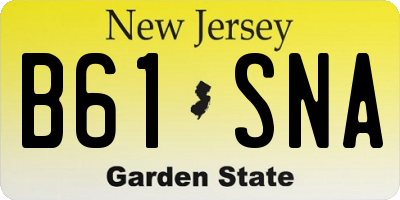 NJ license plate B61SNA