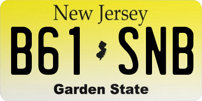 NJ license plate B61SNB