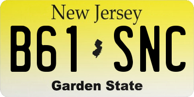 NJ license plate B61SNC