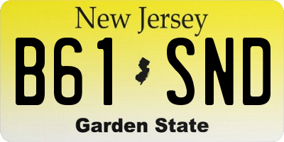 NJ license plate B61SND