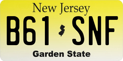 NJ license plate B61SNF