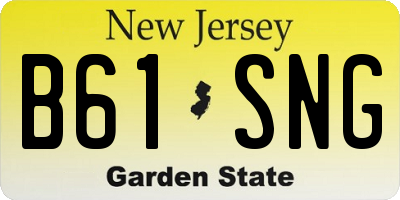 NJ license plate B61SNG
