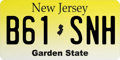 NJ license plate B61SNH