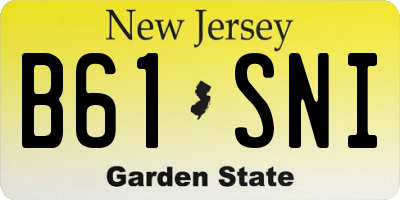 NJ license plate B61SNI