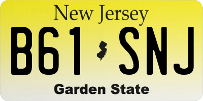 NJ license plate B61SNJ