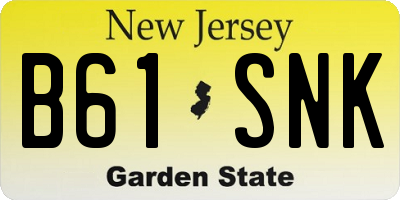 NJ license plate B61SNK