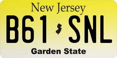 NJ license plate B61SNL