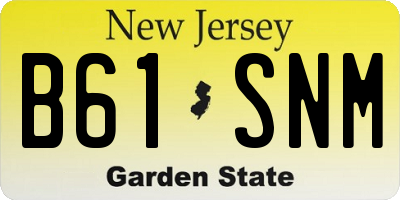NJ license plate B61SNM