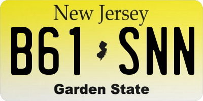 NJ license plate B61SNN