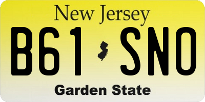 NJ license plate B61SNO