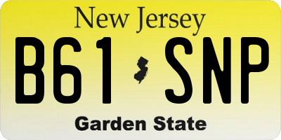 NJ license plate B61SNP