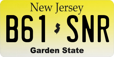 NJ license plate B61SNR