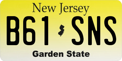 NJ license plate B61SNS