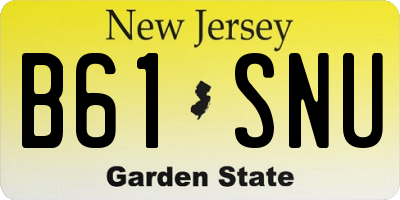 NJ license plate B61SNU