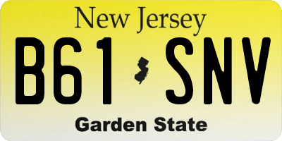 NJ license plate B61SNV