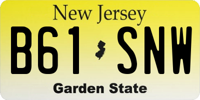 NJ license plate B61SNW