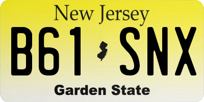 NJ license plate B61SNX