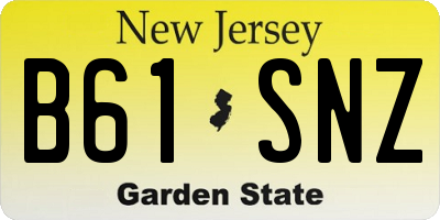 NJ license plate B61SNZ