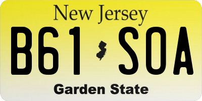 NJ license plate B61SOA