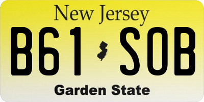 NJ license plate B61SOB