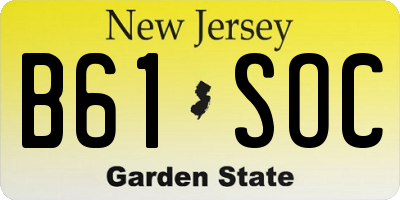 NJ license plate B61SOC