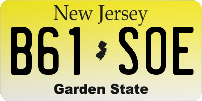 NJ license plate B61SOE