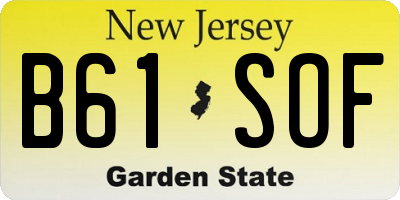 NJ license plate B61SOF