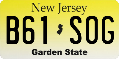 NJ license plate B61SOG