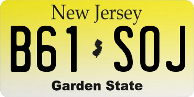 NJ license plate B61SOJ