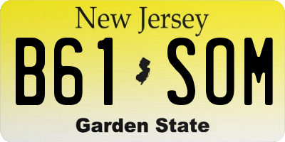 NJ license plate B61SOM