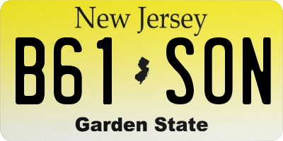 NJ license plate B61SON