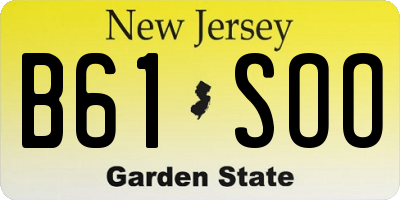NJ license plate B61SOO