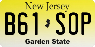 NJ license plate B61SOP