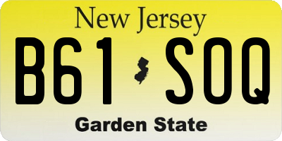NJ license plate B61SOQ