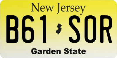 NJ license plate B61SOR