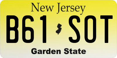 NJ license plate B61SOT