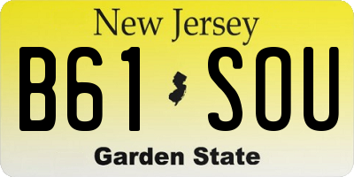 NJ license plate B61SOU