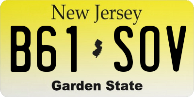 NJ license plate B61SOV
