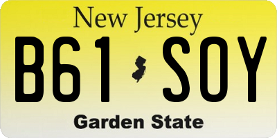 NJ license plate B61SOY