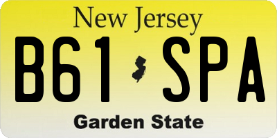NJ license plate B61SPA