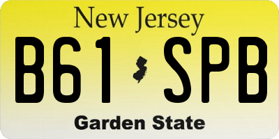 NJ license plate B61SPB