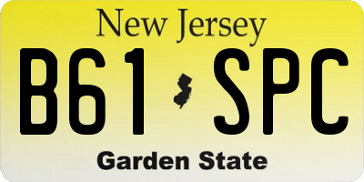 NJ license plate B61SPC