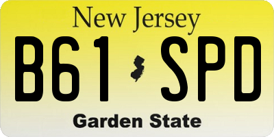 NJ license plate B61SPD