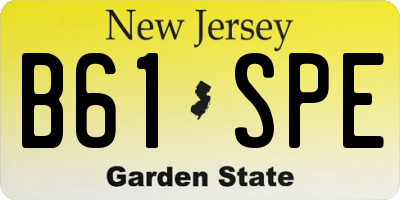 NJ license plate B61SPE