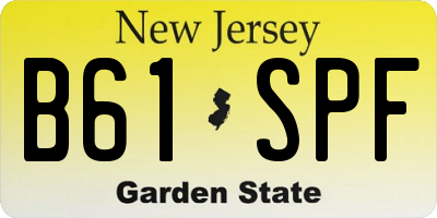 NJ license plate B61SPF